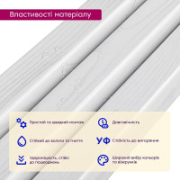 Декоративні рейки на стіну, рейкові панелі 290х20х1,1см, Біле дерево (SW-00003011)