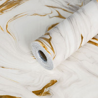 Самоклеюча PET плитка для стін в рулоні 3м під мармур, Ванільне золото (SW-000026350