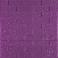 Самоклеючі 3Д панелі під фіолетову цеглу, 3D панелі самоклейка для стін 70x77x0,3см (016-3) (SW-00003248)