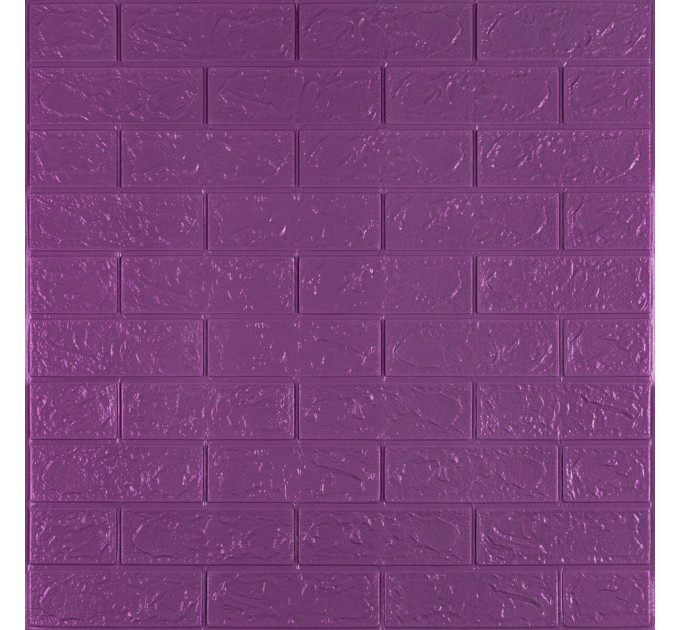 Самоклеющиеся 3D панели под фиолетовый кирпич, 3Д панели самоклейка для стен (016-3) (SW-00003248)