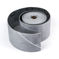 Гнучкий вініловий самоклеючий плінтус / багет самоклейка 5000х100х2мм, глянсовий Сірий мармур