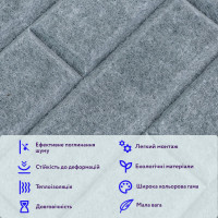 Самоклеючі звуко- та теплоізоляціних войлочних панелей 30х30см для стін та стелі, Темно-сірий (SW-00002704)
