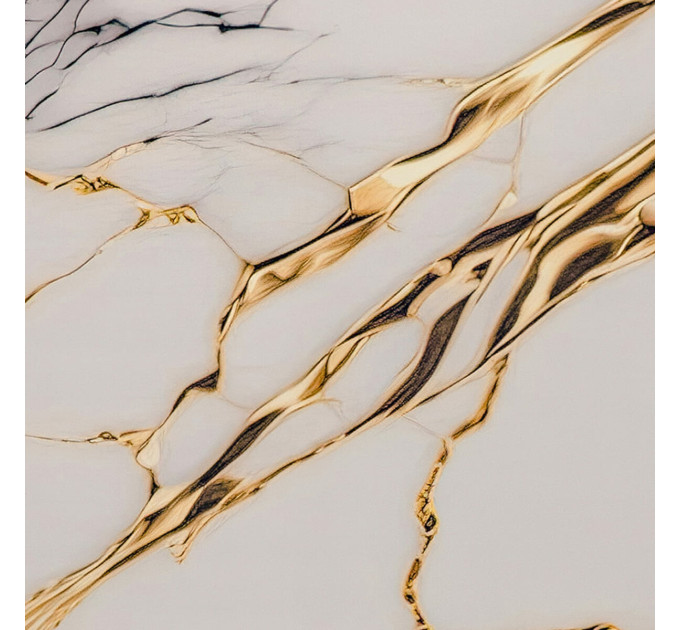 Декоративна ПВХ плита для стін під мармур 1,22х2,44м, Білий с золотом (SW-00002593)