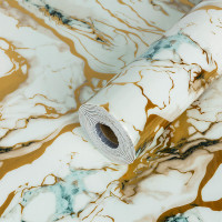 Самоклеюча PET плитка для стін в рулоні 3м під мармур, Золота хвиля (SW-00002634)