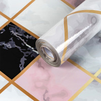 Ламінована самоклеюча плівка для меблів, під мармур глянсова 60смх3м, Мармурова плитка (SW-00002416)