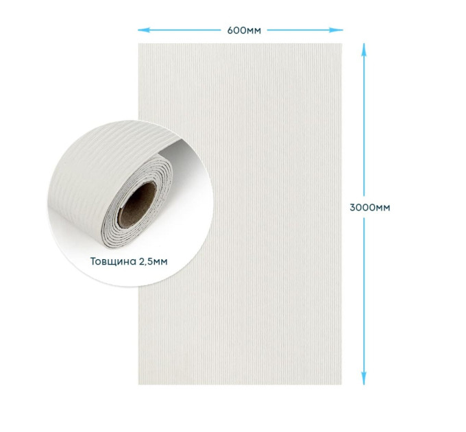 Самоклеюча гнучка штукатурка, декоративна плитка для стін в рулоні 600х3000х2,5мм, Біло-молочна (SW-00002995)