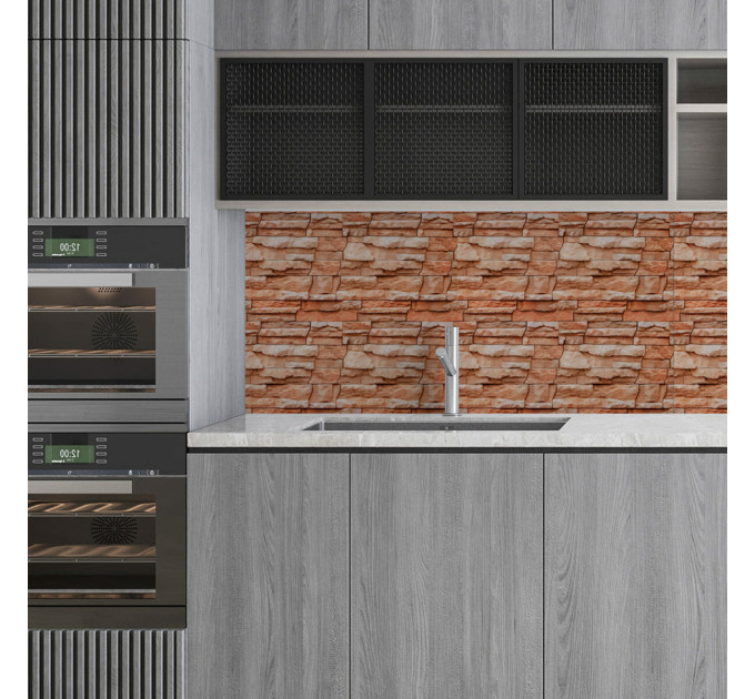 Самоклеящаяся PET плитка для стен 60х30см, глянцевая, Кирпич (SW-00002329)