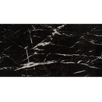 Самоклеюча PET плитка для стін під чорний мармур 60х30см, глянсова