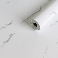 Самоклеюча PET плитка для стін в рулоні 3м, Біло-сіра