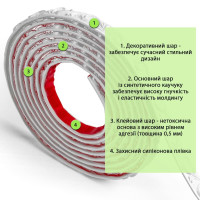 Самоклеючий гнучкий молдинг для декору 4950х20х7мм, Білий (SW-00002677)