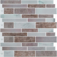 Гнучка поліуретанова плитка самоклеюча для стін 305х305х1мм під цеглу, Кольоровий мармур (SW-00001938)