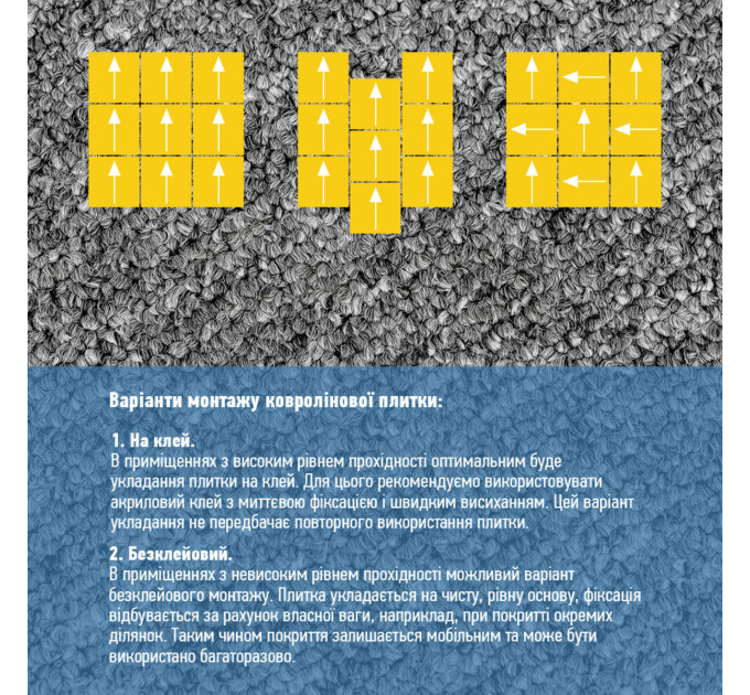 Плитка под ковролин без клеевого слоя 500х500х3мм Графит SW-00002709