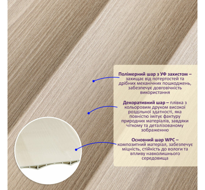 Декоративные рейки на стену, реечные панели 290х20,5х1,4см (SW-00003019)