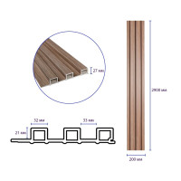 Декоративні рейки на стіну, рейкові панелі 290х20х2,7см (SW-00003001)