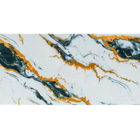 Самоклеюча PET плитка для стін під мармур 60х30см, глянсова, Синій с золотом (SW-00002645)