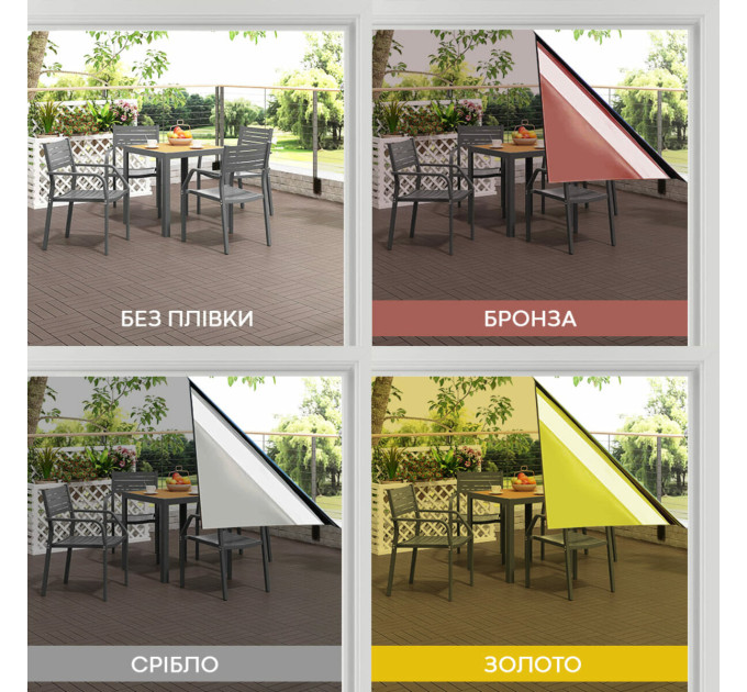 Зеркальная солнцезащитная плёнка для окон Золото 600х10000х0,08мм SW-00002715