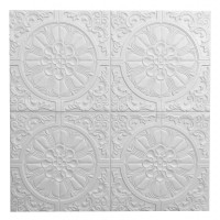 Самоклеючі 3Д панелі, 3D панелі самоклейка для стін та стелі, Білі, 70x70см (175)