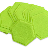 Самоклеющиеся декоративные 3D панели-шестиугольники на стену 20x23см, самоклейка под кожу, Зеленые (1102)