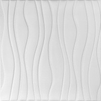 Самоклеючі 3Д панелі Білі хвилі, 3D панелі самоклейка для стін та стелі 60х60см (160)