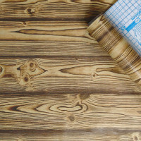 Самоклеюча плівка під жовте дерево, самоклейка для меблів, рулон 10м (30071)