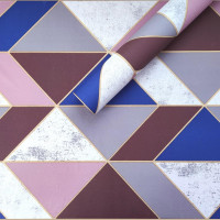 Самоклеюча плівка для обклеювання меблів, дверей, самоклейка в рулоні 10м, Кольорові трикутники (KN-X0085-3)