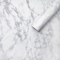 Самоклеюча плівка для меблів під білий мармур, самоклейка, рулон 10м (KN-M0030-4)