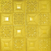 Самоклеючі 3Д панелі Золоті фігури, 3D панелі самоклейка для стін 70х70см (385)