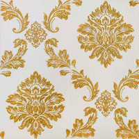 Самоклеючі 3Д панелі вінтаж білий із золотом, 3D панелі самоклейка для стін 70x70см (406)