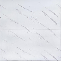 Самоклеючі 3Д панелі під білу мармурову плитку, 3D панелі самоклейка для стін 70х70см (364)