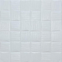 Самоклеючі 3Д панелі Білі квадрати, 3D панелі самоклейка для стін та стелі 70x70см (185)