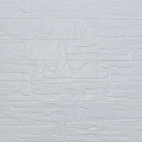 Самоклеючі 3Д панелі під камінь Біла рвана цегла, 3D панелі самоклейка для стін 70х77см (155)