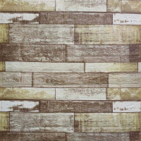 Самоклеючі 3Д панелі під Коричневе дерево цегла, 3D панелі самоклейка для стін 70x77см (363)