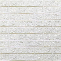 Самоклеючі 3Д панелі під білу цеглу, 3D панелі самоклейка для стін 70х77х0,4см (001-4)