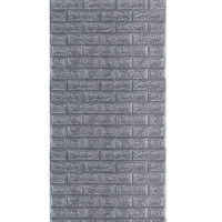 Самоклеющиеся 3D панели под серебряный кирпич в рулоне 3,08 метра, 3Д панели самоклейка для стен (R017-3)