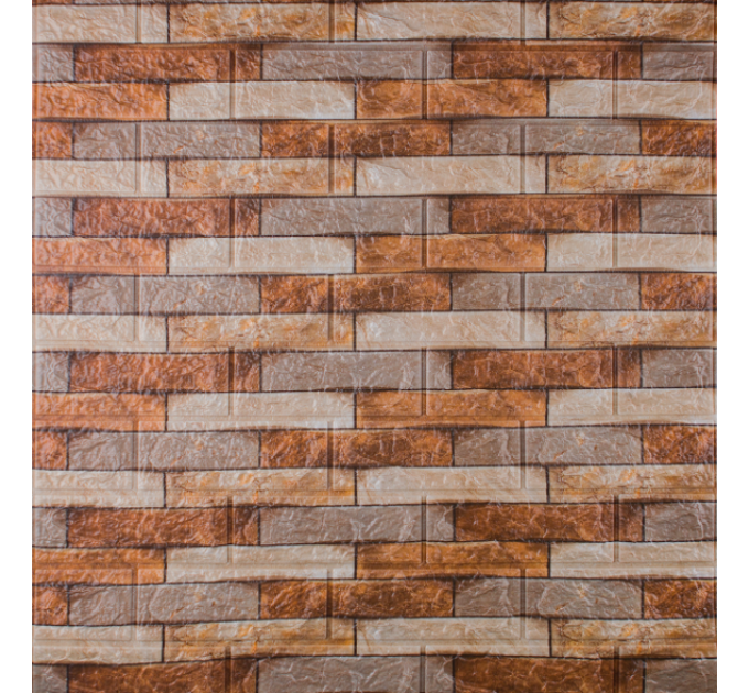 3Д панелі самоклейка, м'які самоклеючі 3D панелі під коричневий піщаник 700x770x3мм (340-3)