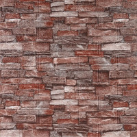 Самоклеючі 3Д панелі під камінь червоний пісковик, 3D панелі самоклейка для стін 70x77см (58-3)