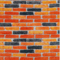 Самоклеючі 3Д панелі під бежево-коричневу Катеринославську цеглу, 3D панелі самоклейка для стін матові 70х77см (047-3m)