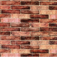 Самоклеющиеся 3D панели под коричневый Екатеринославский кирпич, 3Д панели самоклейка для стен 70x77х0,3см (179-3)