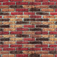 Самоклеючі 3Д панелі під бежево-коричневу Катеринославську цеглу, 3D панелі самоклейка для стін 70x77 см (047)