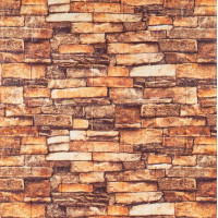 Самоклеючі 3Д панелі під Катеринославську цеглу червоний пісковик матовий, 3D панелі самоклейка для стін 70x77см (058M)