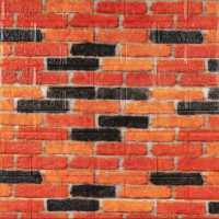 Самоклеючі 3Д панелі під бежево-коричневу матову Катеринославську цеглу, 3D панелі самоклейка для стін 70x77см (047M)