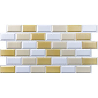 Декоративні пластикові ПВХ панелі для стін під цеглу 960х480х4мм, Біло-бежеві (1163)