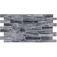 Декоративні пластикові ПВХ панелі для стін під сірий камінь 480х960х4мм (SW-00001554)