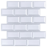 Самоклеюча декоративна ПВХ плитка для стін 30х30см, самоклейка на стіни під білу цеглу (СПП-501)