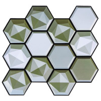 Самоклеюча декоративна ПВХ плитка для стін 30х30см, самоклейка на стіни, Зелені соти (СПП-502)