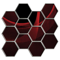 Самоклеюча декоративна ПВХ плитка для стін 30х30см, самоклейка на стіни, Бордові соти (СПП-503)