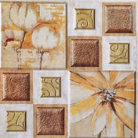 Самоклеюча декоративна ПВХ плитка для стін 30х30см, самоклейка на стіни, Масляні фарби (СПП-608)