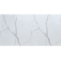 Самоклеюча PET плитка для стін під біло-сірий мармур 60х30см, глянсова