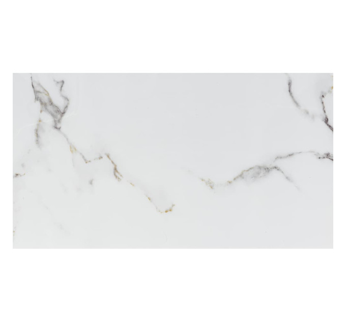 Самоклеюча PET плитка для стін 60х30см, глянсова, Біла з сірим