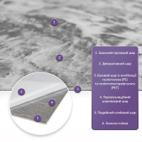 Самоклеюча PET плитка для стін під графітовий мармур 60х30см, глянсова (SW-00002640)